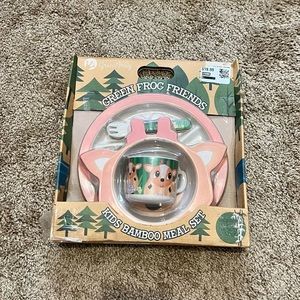 Green Frog Friends, fox themed BAMBOO meal set